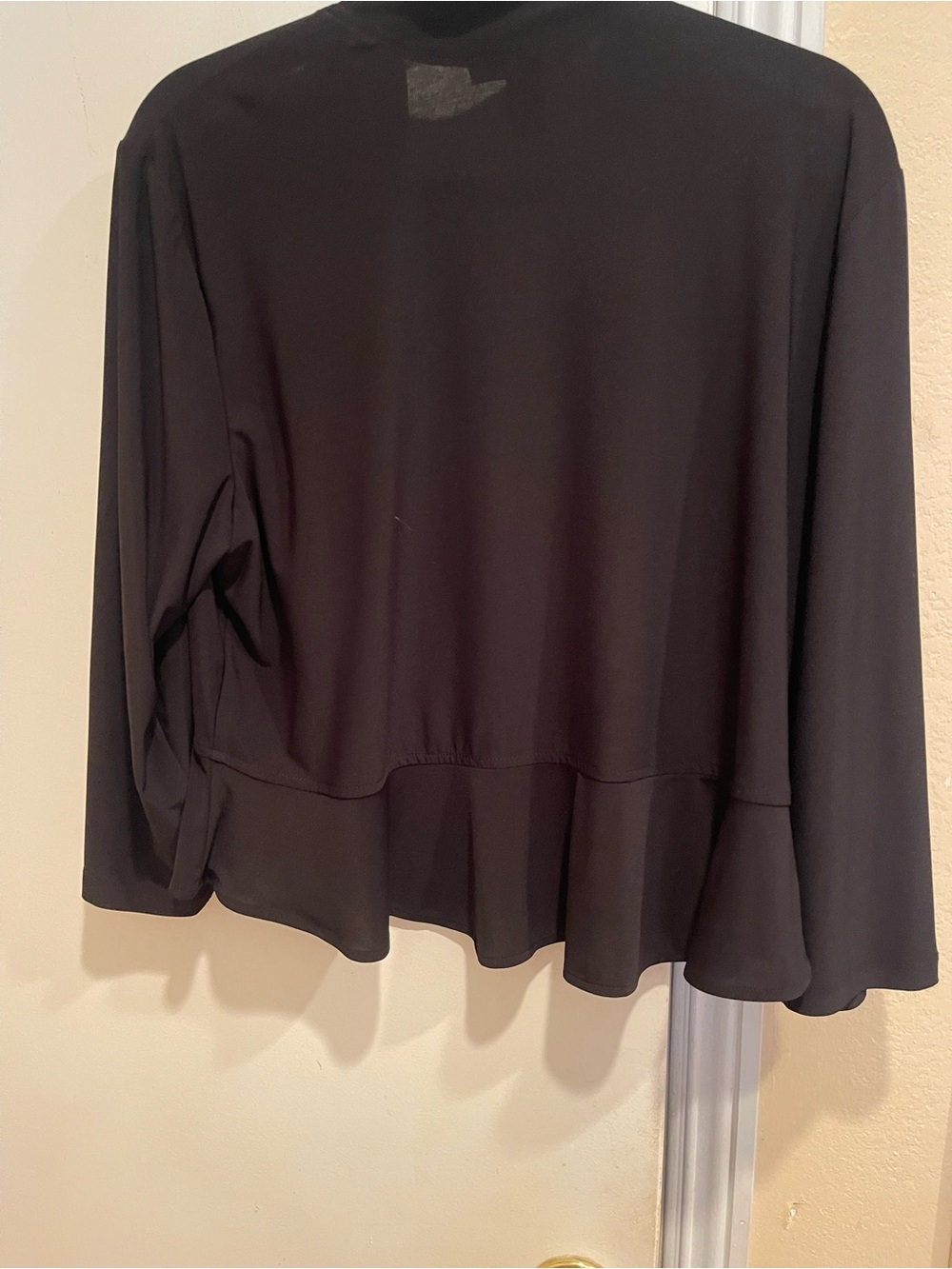 Black Ruffle-Front Open Cardigan - Picture 3 of 4